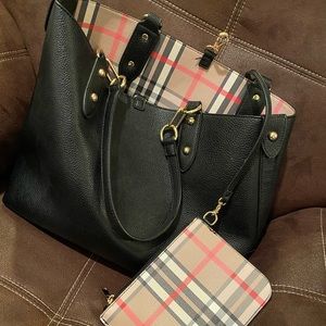 Oxford Reversible Tote w/ Wallet